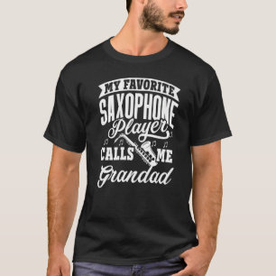 Camiseta Mi jugador saxofón favorito me llama abuelo