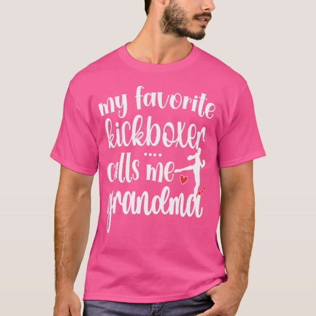 Camiseta Mi Kickboxer favorito me llama abuela Kickboxing (Anverso)