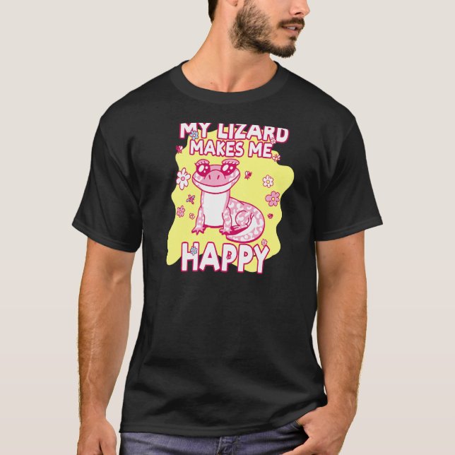 Camiseta Mi lagartija me hace feliz animal lagartija (Anverso)