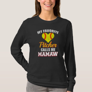 Camiseta Mi lanzador favorito me llama Mamaw Pitcher Softba