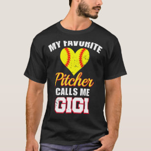 Camiseta Mi lanzador favorito me llama Softball Gigi Pitche