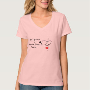 Camiseta Mi lápiz labial es más rojo que el suyo