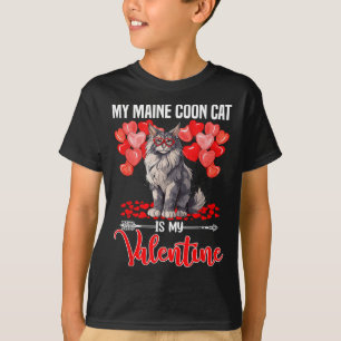 Camiseta Mi lindo gato Maine Coon es mi San Valentín