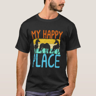 Camiseta Mi lugar feliz, Cabalgata, Ecuestre para hombres W