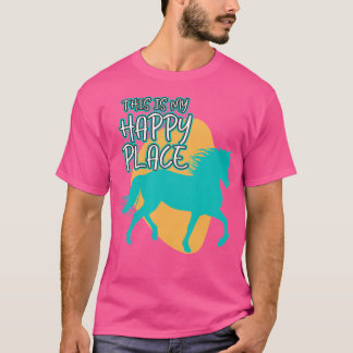 Camiseta Mi Lugar Feliz Carrera de Jockey a Caballo