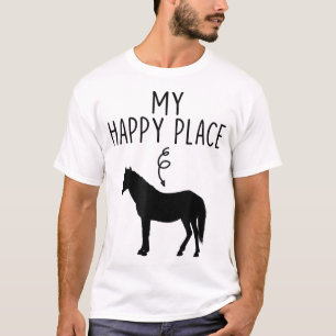 Camiseta Mi lugar feliz de los regalos de los caballos de l
