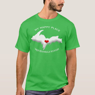 Camiseta Mi lugar feliz Península Superior Michigan Yoopers
