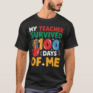 Camiseta Mi Maestra Sobrevivió A 100 Días De Mí 100 Días De