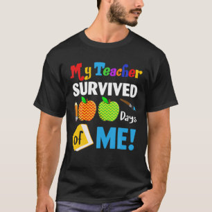 Camiseta Mi Maestra Sobrevivió A 100 Días De Mi Divertida E