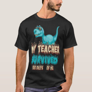 Camiseta Mi Maestra Sobrevivió A 100 Días De Mí, Divertido