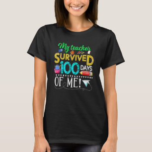 Camiseta Mi maestro sobrevivió 100 días conmigo divertido 1