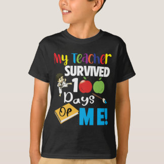 Camiseta Mi maestro sobrevivió 100 días conmigo, escuela di