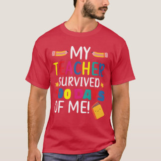 Camiseta Mi maestro sobrevivió 100 días de mí alumno estudi