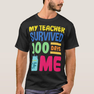 Camiseta Mi maestro sobrevivió 100 días de mí divertida esc