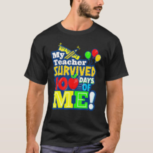 Camiseta Mi maestro sobrevivió 100 días de mí divertida esc