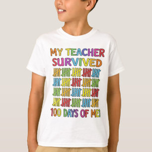 Camiseta Mi maestro sobrevivió 100 días de mí divertida esc
