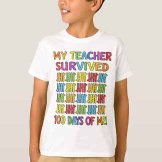 Camiseta Mi maestro sobrevivió 100 días de mí divertida esc