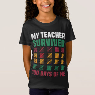 Camiseta Mi maestro sobrevivió 100 días de mí divertido 100