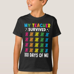 Camiseta Mi maestro sobrevivió 100 días de mí divertido 100
