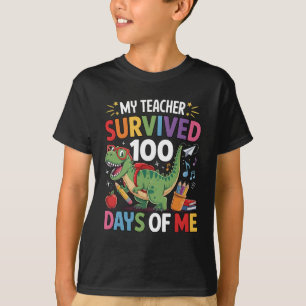 Camiseta Mi maestro sobrevivió 100 días de mi escuela de di