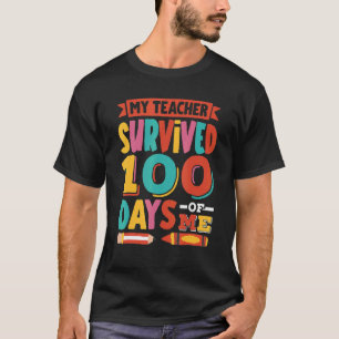 Camiseta Mi maestro sobrevivió 100 días de mis hijos 100 dí