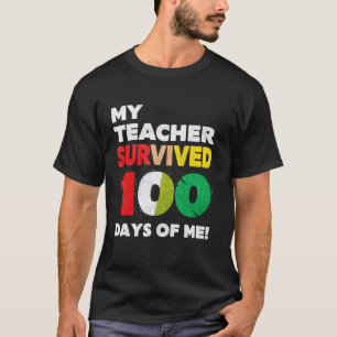 Camiseta Mi maestro sobrevivió 100 días divertido escuela d