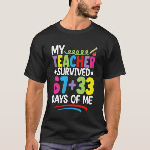 Camiseta Mi maestro sobrevivió 67 33 días de mi 100º día de