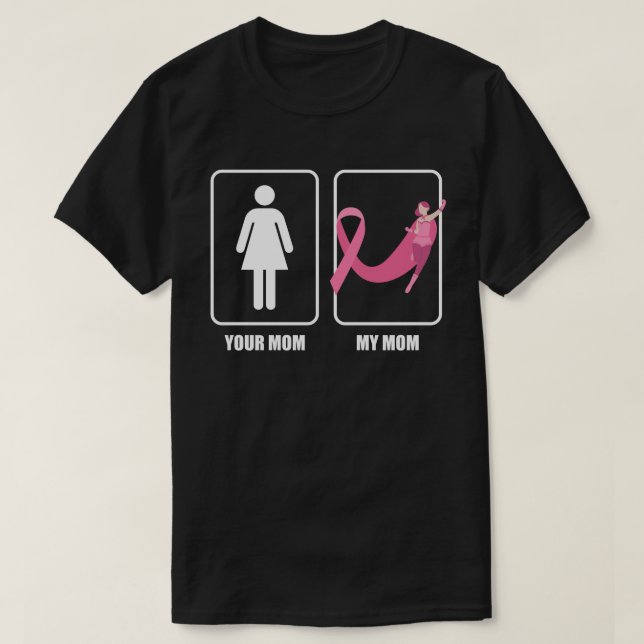 CAMISETA MI MAMÁ CÁNCER DE MAMA SUPERVIVIR MADRES SUPERHERO (Diseño del anverso)