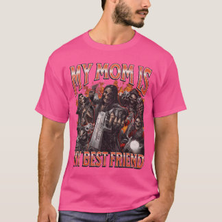 Camiseta Mi mamá es mi mejor amiga divertido esqueleto duro