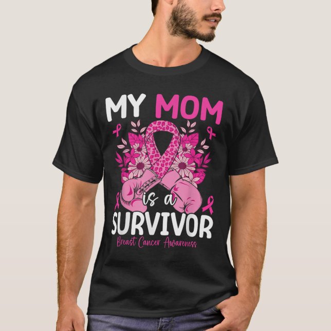 Camiseta Mi Mamá Es Sobreviviente Apoya El Cáncer De Mama (Anverso)