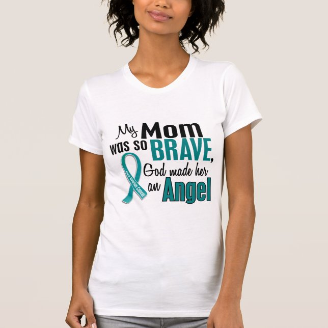 Camiseta Mi mamá es un cáncer ovárico del ángel 1 (Anverso)