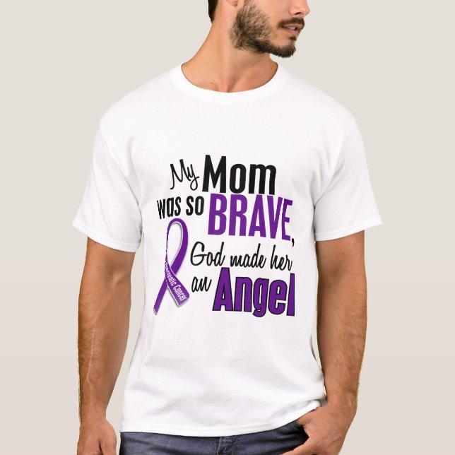 Camiseta Mi mamá es un cáncer pancreático del ángel (Anverso)