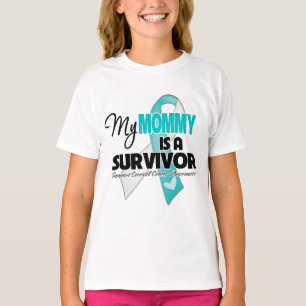 Camiseta Mi mamá es un superviviente - cáncer de cuello del