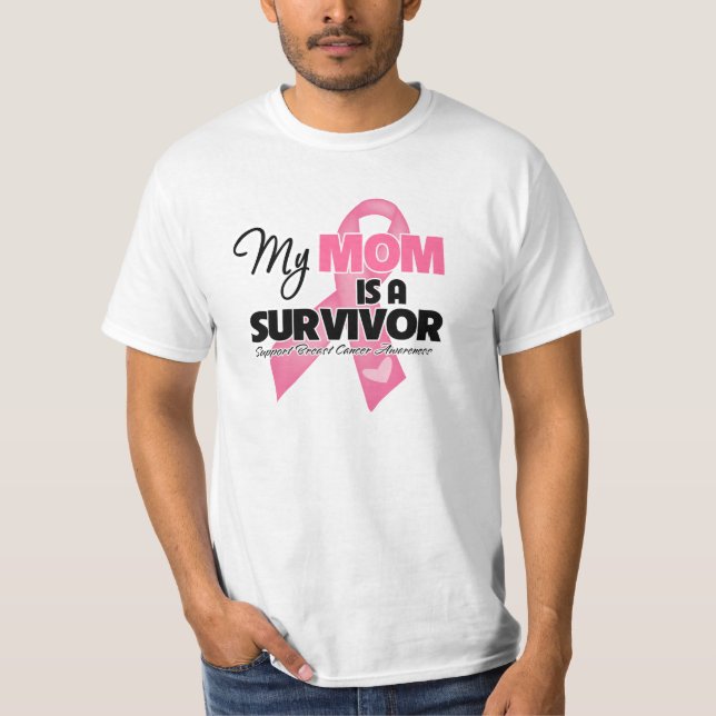 Camiseta Mi mamá es un superviviente - cáncer de pecho (Anverso)