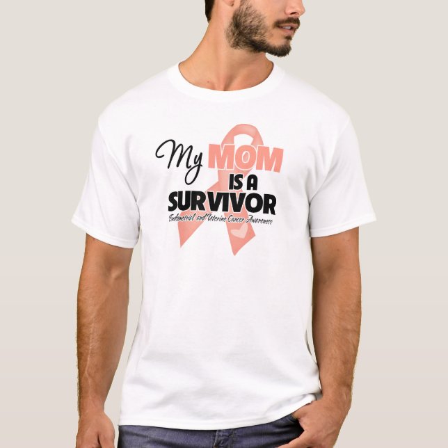Camiseta Mi mamá es un superviviente - cáncer uterino (Anverso)