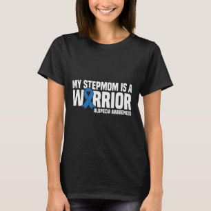 Camiseta Mi mamá es una guerrera azul Alopecia consciente d
