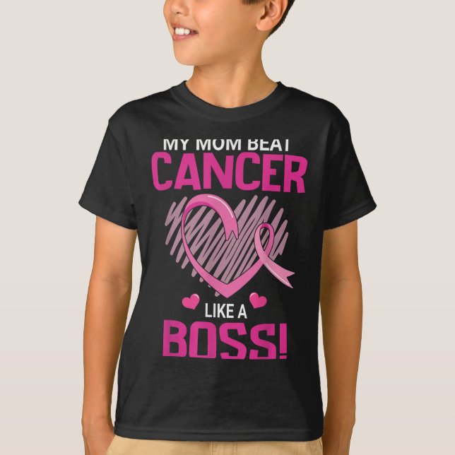 Camiseta Mi Mamá Golpea Al Cáncer De Mama Como Un Jefe De L (Anverso)