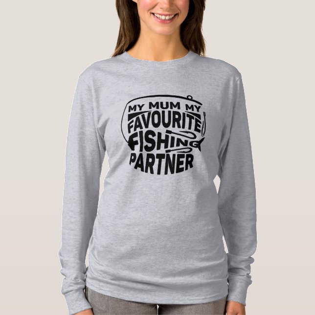 CAMISETA MI MAMÁ MI SOCIO PESQUERO FAVORITO. (Anverso)