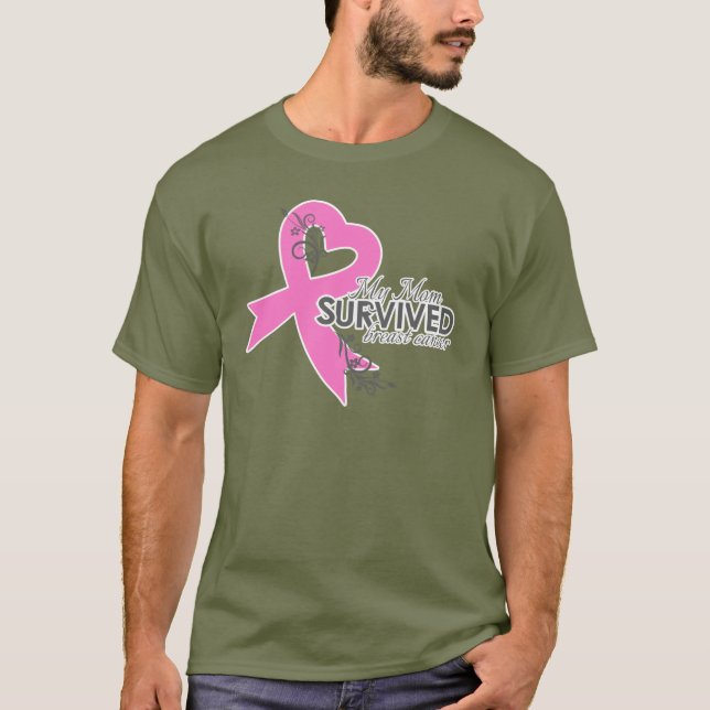 Camiseta Mi mamá sobrevivió al cáncer de pecho (Anverso)