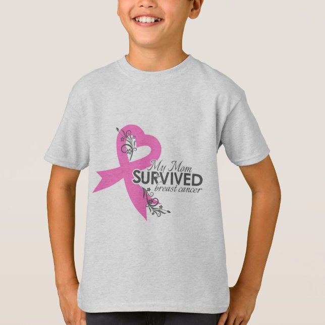 Camiseta Mi mamá sobrevivió al cáncer de pecho (Anverso)
