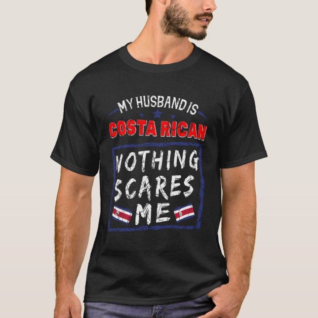 Camiseta Mi marido es costarricense, nada me asusta Costa (Anverso)