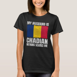 Camiseta Mi marido es la bandera de Chad para la esposa Cha