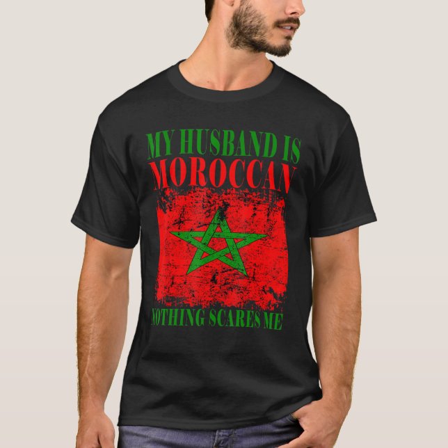 Camiseta Mi marido es marroquí, nada me asusta Marruecos P (Anverso)