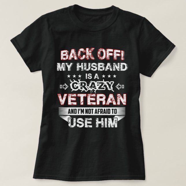 Camiseta Mi marido es un veterano loco (Diseño del anverso)