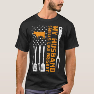 Camiseta Mi marido huele como Brisket Smoat Meat Byrbec