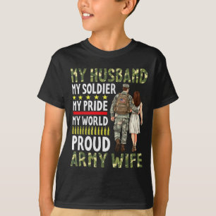 Camiseta Mi marido mi soldado mi orgullo mi mundo orgulloso