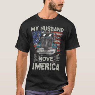 Camiseta Mi marido mueve un camión de autocares de EE. UU.