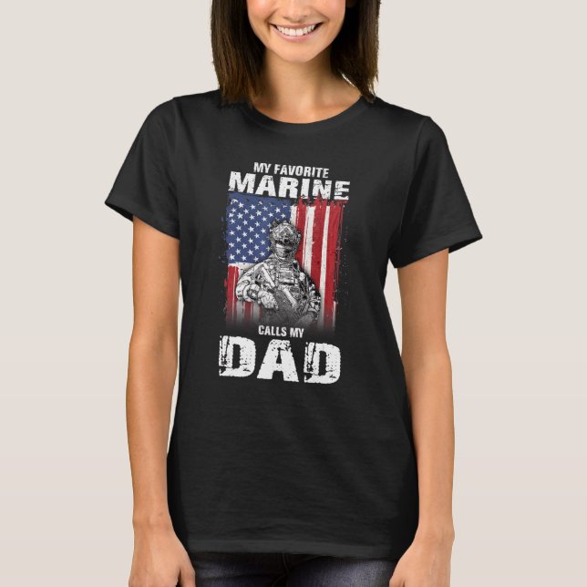 Camiseta Mi marine favorito me llama Día del Padre (Anverso)