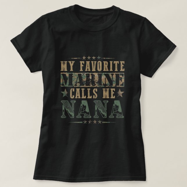 Camiseta Mi marine favorito me llama Nana, veterano prem de (Diseño del anverso)