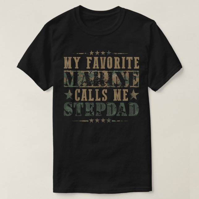 Camiseta Mi marine favorito me llama Stepdad, veterano (Diseño del anverso)